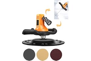 Hanchen Levigatrice per Pareti a Cazzuola Elettrica 1680W Lucidatrice per Malta Cementizia Concrete Multifunzionale Agitatore per Calcestruzzo con Barra di Agitazione Spugna Carta Vetrata