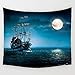 Produktbild Ladymama LMT-003 Wandbehang/Wandbehang / Wandbehang/Wanddekoration aus Baumwolle, Weiß 51''x59'' Moon Boat