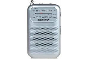 JG PANASOUND SANYO KS112P Radio Analógica de Bolsillo Am/FM. Altavoz. Color Plata