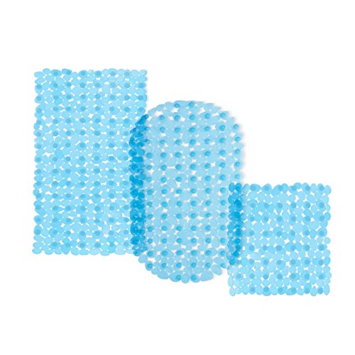casa pura® Wanneneinlage Bubble | Bubble-Optik | blau-transparent | schadstoffgeprüft | als Badewanneneinlage und Duschmatte erhältlich | 3 Größen | quadratisch (54x54 cm)