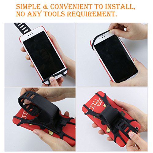 Philonext Universal Bike & Moto telefono in silicone supporto manubrio supporto culla per iPhone 6/5/6s, Samsung Galaxy Note o qualsiasi smartphone & GPS