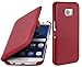 Produktbild StilGut Book Type Case mit Clip, Hülle aus Leder für Samsung Galaxy S7 edge, Rot Nappa