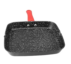 WARMEO Die Cast Non Stick Grill Pan with Detachable Handle (Multicolour, 22cm, Small)