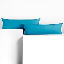 DecoKing Set 2 Federe Cuscino 50x60 Cm | Cotone Jersey | Zip | Colore Azzurro Ambra | Morbide E Comode - Foto 2