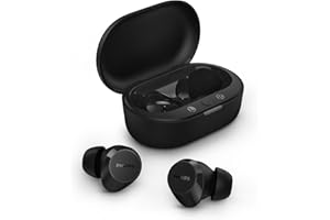 Philips TAT1209BK True Wireless In Ear Bluetooth Headphones - Small Buds. Great Value Natural Sound. Dynamic bass, Pocket-Sized Charging case, Clear Calls - Black