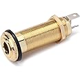 Alnicov Stereo Copper Guitar Bass Barrel Jack Cylinder Input/Output Jacks 4 Pins Gold