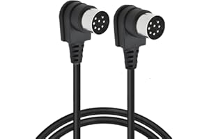 HUHANGGOD Dual 90Degree Angle Large 8-Pin Din Plug to Male Speaker Audio Cable, 2 X 90Degree Din 8-Pin Extension Cable for Bang and Olufsen B&O PowerLink BeoLab(1.5 Meter)