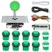 Produktbild Gamtech Arcade Buttons and Joystick Controller Illuminated Kit for Raspberry Pi,PC and Mame Video Games,5V Led Lights Push Buttons and 8 Way Joystick (Green)
