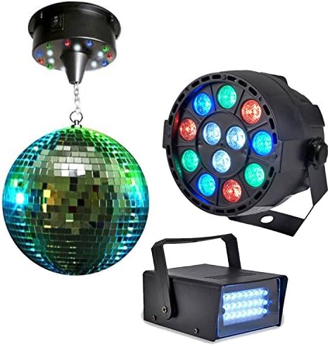 Pack Light Disco Ball 20 cm + Mini Strobe + par-mini-rgbw