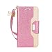 Produktbild FYY Samsung Galaxy S9 Hülle,Handyhülle Samsung Galaxy S9, Premium PU Ledertasche [Standfunktion] Unterstützte Telefone mit Einem Magnetverschluss, innerer Spiegel für Galaxy S9,Glitter Glitzer Rosa