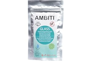 AMBITI | Glass | Líquido Limpiaparabrisas Antical | Para Depósito del Limpiaparabrisas | Desincrustante de Mosquitos | Perfume Limón | 6+1 Monodosis Hidrosolubles Concentradas de 9 ml