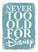 Produktbild WTF | nie zu alt für Disney – Blau | Metall Wandschild Aufschrift Kunst, inspirierende, Sticky-Pads