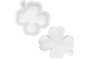 EKUKEON Silikonform Kerzenhalter Kleeblatt， Vierblättriges Kleeblatt Silikonformen， Silikonform Vierblättriges, Gießkerzenform Für Sojawachs Kerzen, Seife, Gips