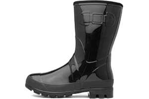Shoe Zone - Womens Black Patent Warm Lined Welly