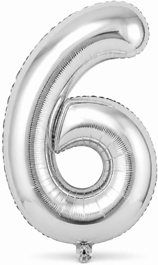 Busstier 34 İnç Rakam Folyo Balon, Gümüş, Doğum Günü, Yıl Dönümü ve Özel Gün Parti Dekorasyonu, 1 Adet, 6
