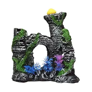 Fish Aquaria? Natural Looking Gateway Tower Fort Aquarium Decoration Ornaments for Aquarium Decoration Ornament Toy for Fish Tank