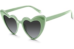 BOUBONI Okulary przeciwsłoneczne w kształcie serca, UV400, w stylu vintage, okulary przeciwsłoneczne dla panny młodej, na wesele, wieczór panieński