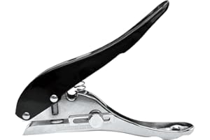 TOPHOMER Pinza perforatrice a foro singolo, 6 mm, perforatrice ad alte prestazioni, accessorio da scrivania per raccoglitori e carte d'identità in PVC (nero)