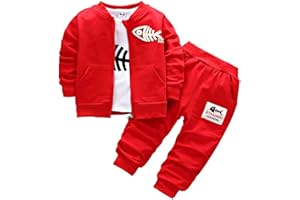 BINIDUCKLING Chaqueta de Abrigo para Bebés Recién Nacidos Pantalones Largos de niños Camiseta de Manga Larga Conjunto de Ropa de 3 Piezas 18M-2T