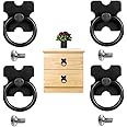RosewineC 4 pcs Drawer Handles and Ring Pull, Vintage Metal Drawer Knobs Pulls Handles Decorative Furniture Door Drawer Handles and Ring Pull with Screws for Cabinet Wardrobe Cupboard Dresser, Black