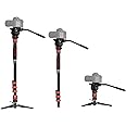 IFOOTAGE Cobra 3 Monopod with Fluid Head Mount C180F-P+K5S,Carbon Fiber Monopod for Camera,DSLR,Minipod Base-P Pedal Lock Design Tripod,Payload up to 17.6lbs/8KG,Max. Height 71"/180cm