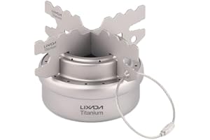 Lixada Estufa de Alcohol para Camping Portable Acero Inoxidable Plegable Mini Ultraligero Hornillo para Picnic Barbacoa Cocina al Aire Libre