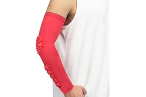 Hotfiary 2 Packs Manchons de Bras Rembourrés pour Les Jeunes et Les Adultes, Protège-coude de Basket-Ball et de Volley-Ball avec Coussinets Anti-Crash, Protection du Coude et de l'avant-Bras