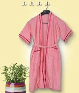 S Kumars Love Touch - Kids Bath Robe - Pink - Age: 7 To 9 Years