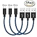 Price comparison product image [3Pack] Short Micro USB Cable, [1ft/30cm] Premium Short Nylon Braided High Speed [Fast Charger] Android Charger Cables for Galaxy S7/S6/S5,Note 5/4/3,HTC,LG,Nexus Sony and more (3Pack Blue)