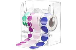 Tagtight Acryl Etikettenspender, Transparente Etikettenhalter, Verstellbarer Aufkleberrollenspender, Etikettenträger, Aufkleberrollenhalter, Aufkleberhalter für Büro Schule Zuhause (4 Scheiben)