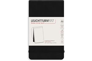 Leuchtturm1917 364411 - Bloc de notas (A6), tapa dura, 184 páginas numeradas, negro, punteado