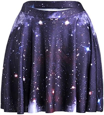 Skirtlim Mini Galaxy Gray Star Skirts 3D Pleated Skirts