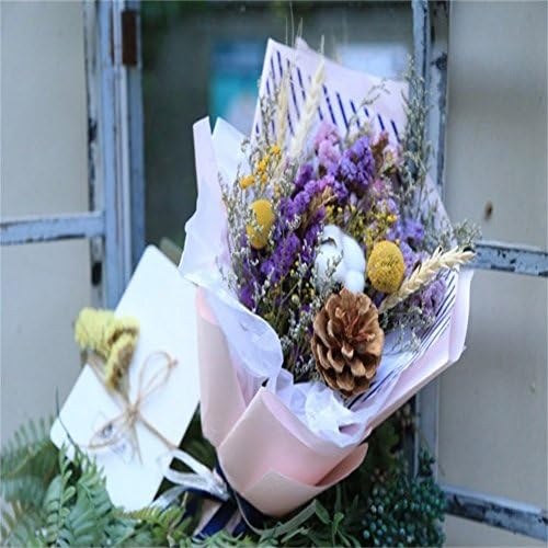 Roses retro bouquets bouquets natural air - dried flowers (Gold rose+Pink stars3)