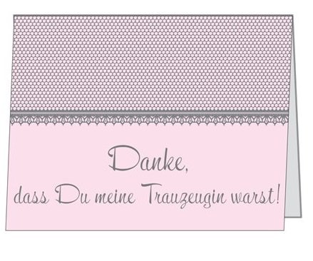 Karte - Danke, dass Du meine Trauzeugin warst! - rosa/ grau Idee Hochzeit