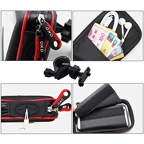 ICOOM Supporto per SmartPhone impermeabile universale V2 di montaggio manubrio della moto, bicicletta Custodia impermeabile con per GPS, Apple, Android, Smartphone, iPhone 6S / 6/ 6 Plus, Samsung Gala (XL)