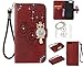 Produktbild für iPhone 7 Plus (5,5 Zoll) Hülle, Glitter Strass Bling Eule Ledertasche Muster Weich PU Schutzhülle für iPhone 7 Plus (5,5 Zoll) Flip Cover Wallet Case Tasche Handyhülle mit Lanyard Strap Stand Function Magnetverschluss Etui Schale Credit Card Slots Bookstyle Purse Design Handytasche Lederhülle Schutz Hüllen mit für Apple iPhone 7 Plus (5,5 Zoll) +Schlüsselanhänger(U) (1)