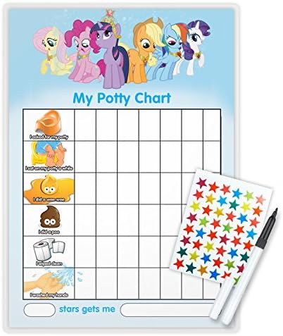 MY LITTLE PONY POTTY TOILET TRAINING reward Chart + Pen &amp; Free Star Stickers - MLP1T