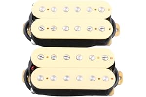LYWS Alnico 2 Magnet Electric Guitar Humbucker Pickup Set Neck Bridge Ivory (Bridge+Neck)