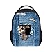 Produktbild Backpage Kid sunnymi Rucksack,Mode 3D Katzen Denim Loch Stil School Bags (B, 31*26*10cm)