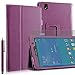 Price comparison product image Invero® Samsung Galaxy Tab Pro 8.4 Inch SM-T320 Slim Multi-Function Leather Case Cover with Integrated Typing Stand, Magnetic Closure Wake/Sleep Function Includes Screen Protector, Capacitive Stylus Pen, Micro Fibre Cloth and Application Card - Purple