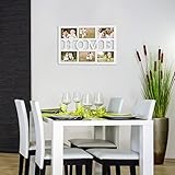 Hama Collage Bilderrahmen für Fotocollagen „Budapest – Home“ (Fotorahmen mit Home-Schriftzug für 6 Fotos im Format 10×15, Kunststoff-Rahmen, Echtglas) Fotogalerie weiß - 2