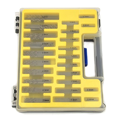Fortag 150 tlg HSS Mini Spiralbohrer Micro Bohrer Set Holzbohrer Handspiralbohrer Bohrersets Spiralbohrer-Set Handbohrer Drillbohrer Drill Set 0.4mm-3.2mm - 4