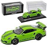 Aus Metall mit Plastikteilen Minichamps Porsche 911 991 GT3 RS Grün Ab 2013 1/43 Modell Auto