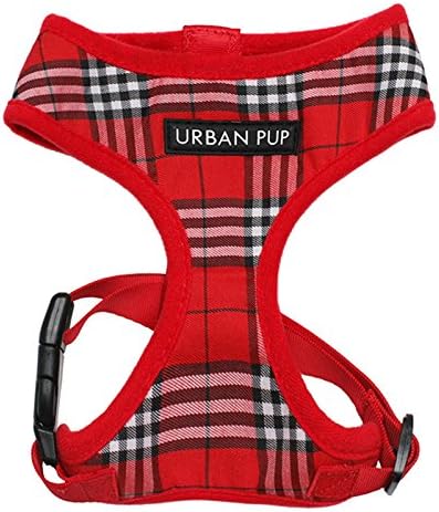 UrbanPup Red Checked Tartan Harness (Large - Dog Chest Circumference: 18" / 45cm)