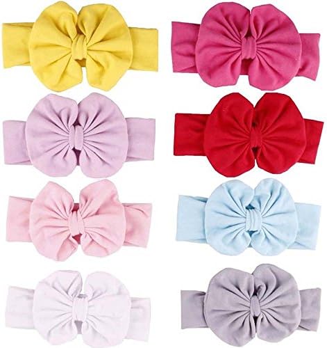 Enuo Kids Bow Hairband Headband Baby Girl Stretch Cotton Turban Knot Head Wrap