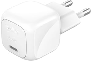 Belkin BoostCharge Kompakt Duvar Şarj Cihazı 30 W, Seyahat Dostu USB-C Power Delivery Hızlı Şarj, iPhone, Samsung Galaxy, iPad, AirPods, Tablet ve Daha Fazlası - Beyaz