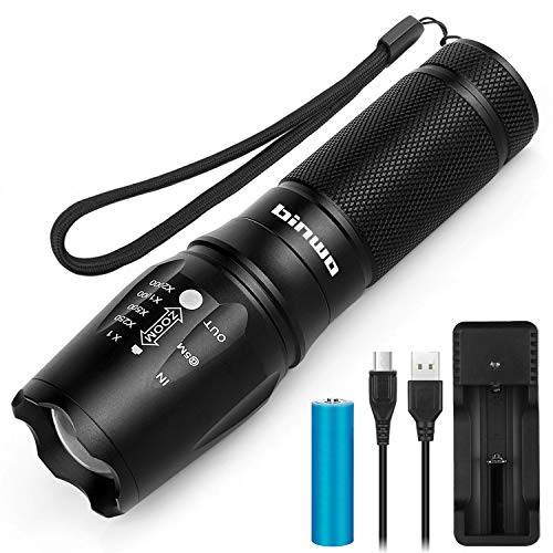 Binwo super luminoso 2000 lumen Handheld mini CREE LED torcia luce, obiettivo zoom con messa a fuoco regolabile, 5 modalità