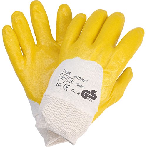 144 PAAR ARBEITSHANDSCHUHE HANDSCHUHE NITRIL GELB GR.10