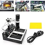 ➤ Mit dem T-870A erhalten Sie eine temperaturgesteuerte Nacharbeitsschweißstation mit allen Verbesserungen, einschließlich IRDA-Vorheizfläche, infrarotzentrierter oder zerstreuter Vorheizung und Lötkolben. Alle Regler sind voll digital.