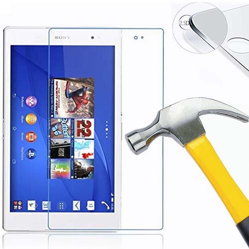 Voguecase® Tempered Glass Hartglas Schutzfolie Explosionsgeschützte Glas Displayschutz Screen Protector für Sony Xperia Z3 Compact Tablet Premium Screen Folie Protector Ultra Hart Displayschutz 0,4mm dünn, 9H *2.5D round edge* - 2